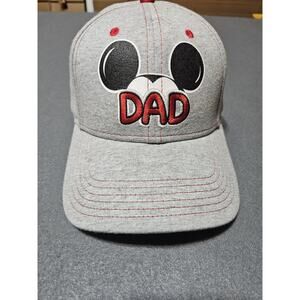 Disney DAD Hat Mens Gray Mickey Mouse Ears Design Cap Adjustable Strap Back